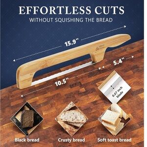 Bamboo Bread Knife by - Natural Wood